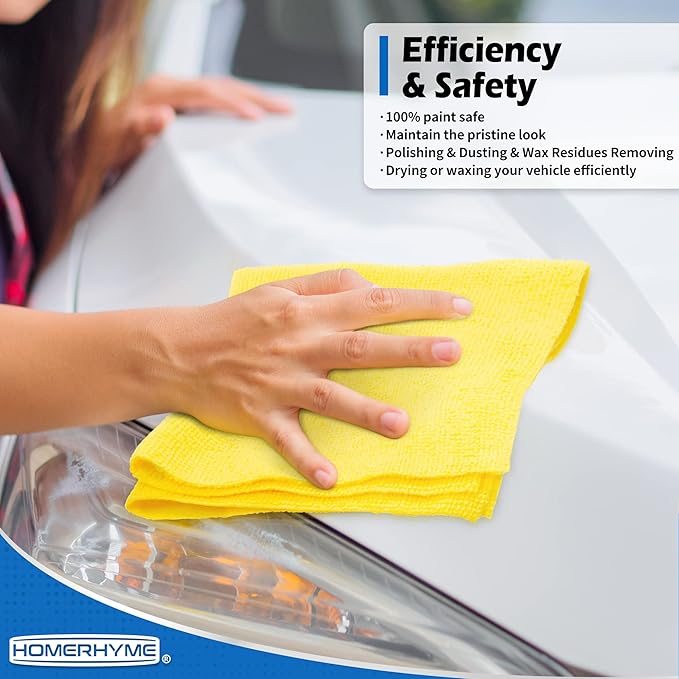 Microfiber Cleaning Cloth, 100 Pack Cleaning Rags Microfiber Towel Bulk Absorbent Lint-Free Wash Cloths, All-Purpose Towels for Cars, Shop, Automotive, Garage, Home and Kitchen 11.5"*11.5"