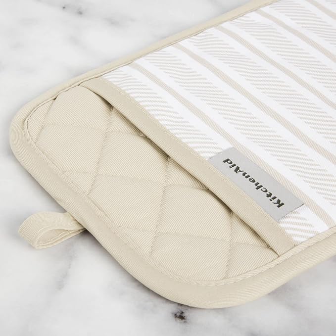 KitchenAid Albany Pot Holder 2-Pack Set, Milkshake, 7"x10"