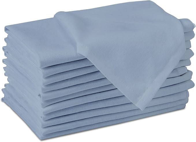 Encasa XO B Grey Cloth Napkins Set of 6, 17"x17" | Solid Color Cotton Dinner Napkins | Washable & Reusable Wedding Napkins for Holiday Dinners, Party, & Everyday Table Decor