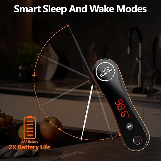 0.5 Sec Instant Read Meat Thermometer Digital, Digital Thermometer, Paysean Thermometer for Grilling, BBQ, Candy, Liquid, Beef, Gifts for Him Dad Men Birthday