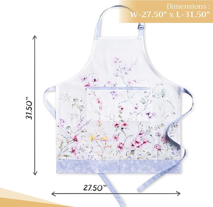 Maison d' Hermine 100% Cotton Apron for women with Pocket Kitchen Chef Apron for Men Cooking Mothers Day Gifts
