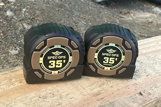 Spec Ops Tools 35-Foot Elite Series Tape Measure, 1 1/4" Double-Sided Blade, 12 Feet of Stand Out, Military-Grade Composite Case, 3% Donated to Veterans