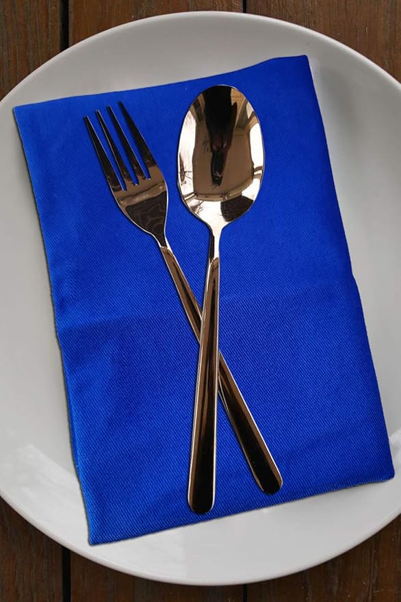 Cloth Napkins Set of 6, 100% Cotton Reusable for Everyday Use, Perfect for Christmas/Thanksgiving Dining Table (Blue)