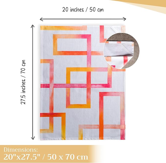 Maison d' Hermine Kitchen Towels Set of 3 100% Cotton 27.50" x 20" Reusable Cloth Tea Dish Towels Absorbent with Hanging Loop for Kitchen Gifts for Mothers Day Spring/Summer (Summer Maze)