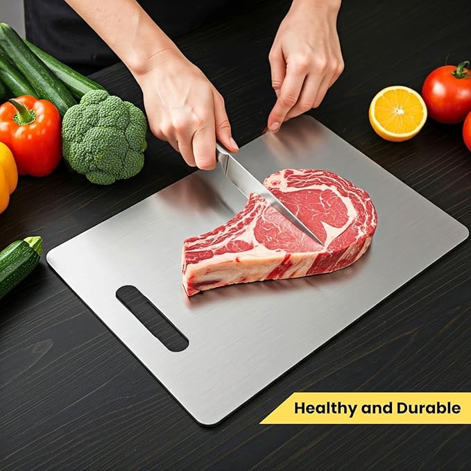 Titanium Cutting Board, 100% Pure Titanium Cutting Boards for Kitchen – Non Stick, Food-Grade, Hygiene & Durability Chopping Mat, Double Sided Chopping Board, Dishwasher Safe (15 x 11 Inch)