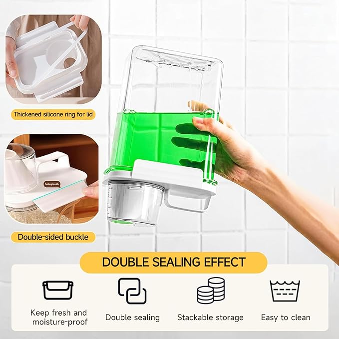 Rice Storage Dispenser And Cereal Container -Airtight Food Storage Organizers BPA-free Plastic Kitchen Pantry Storage Containers food-grade PET material Suitable for rice, grains