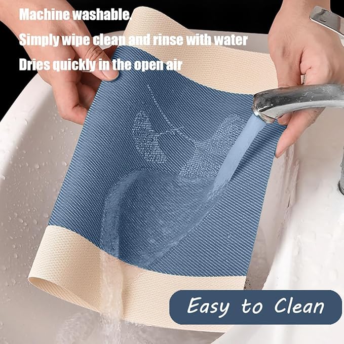 PIGCHCY Rustic Placemats Set of 6, Easy to Clean Placemats Washable Non-Slip Luxurious Durable Table Mats for Home/Dining Room Decoration (Blue,18 X 12 inches)