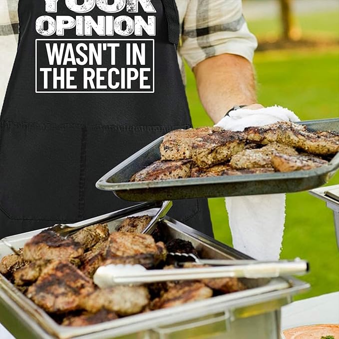 Rosoz Funny Grill Aprons For Men, Dad, Husband, Him - Aprons For Men With Pockets,Father's Day Gifts – BBQ Cooking Chef Apron