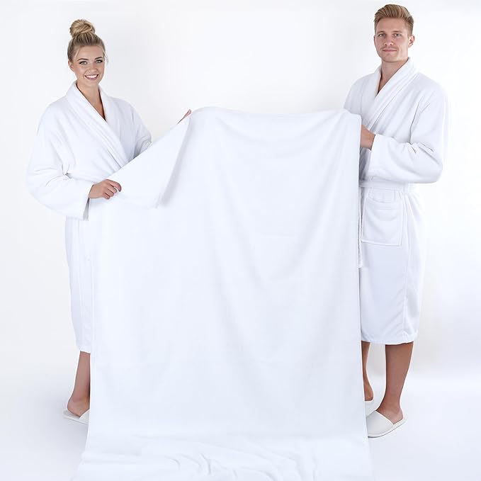American Soft Linen 100% Cotton 600 GSM Turkish 40x80 Oversized Bath Towel Sheet, Extra Large Adult Towels for Bathroom, White Bath Sheet