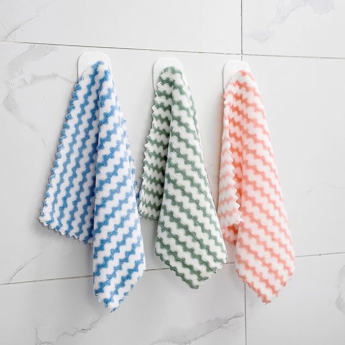 21 Pack Super Absorbent Dish Cloths Coral Velvet Microfiber Kitchen Towels Lint-Free Nonstick Oil Reusable Washable Fast Drying Rags 10"x10" Multipurpose Cleaning Dishcloths for Dishes Countertops