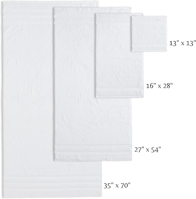SOFE H&L | Olea Luxury Turkish Cotton Hand Towels Set of 4 White | Premium, Soft, Durable, Absorbent | Hotel Quality Plush Towels and Thick Towel Sets