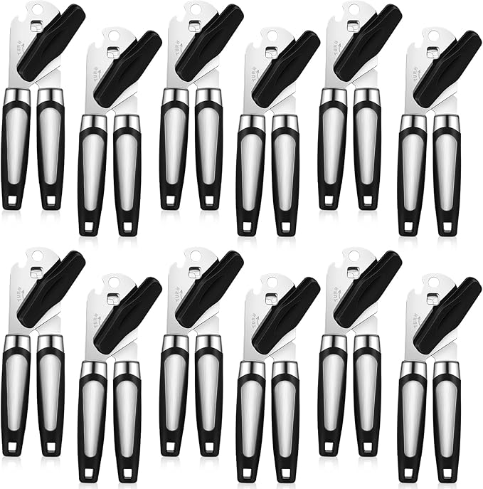 Gisafai 12 Pcs Manual Can Opener with Sharp Blade Smooth Edge Multifunctional Kitchen Gadget Handheld Openers Oversized Handheld Knob Can and Bottle Animals