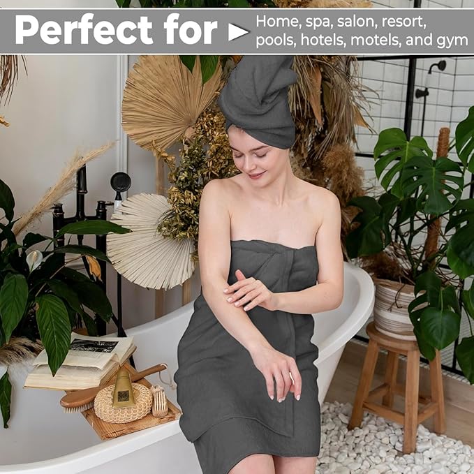 QUBA LINEN Hotel & Spa 100% Cotton Bath Towels Pack of 6, Ultra Soft, Quick Dry, Lightweight, Highly Absorbent, Perfect for Face, Hands, Spa, Gym, Hotel, Resort & Daily Use - Grey (24" x 48")