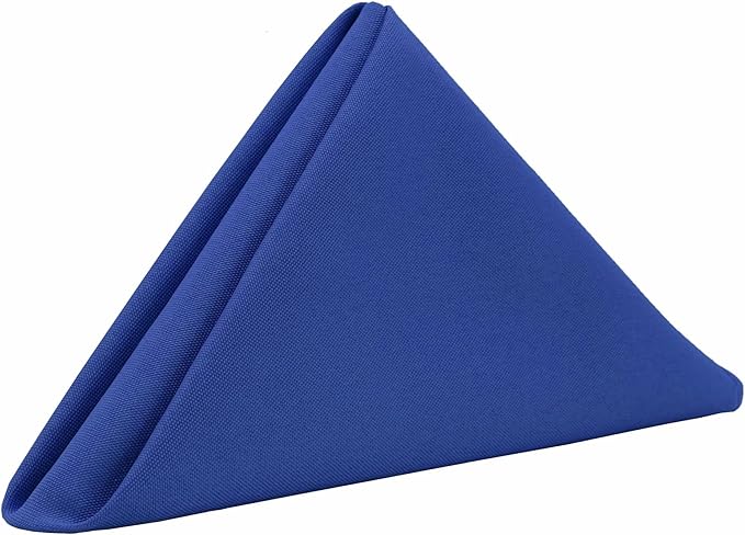 Your Chair Covers Cloth Polyester Napkins, 20 x 20 Inch, Washable Dinner Fabric Linen Napkins with Hemmed Edges for Restaurant, Wedding and Holiday Pack of 10 (Royal Blue)