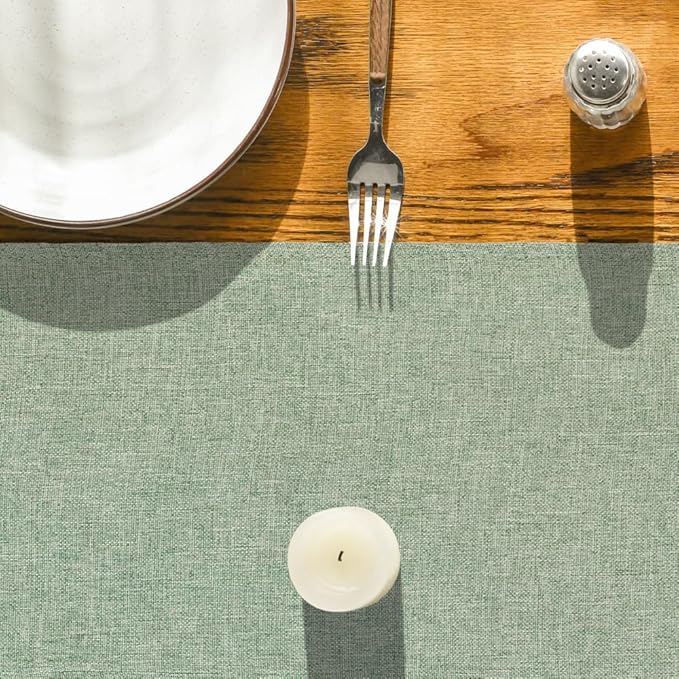 Artoid Mode Sage Green Table Runner, Seasonal Spring Summer Washable Kitchen Dining Table Decoration for Home Party Decor 13x120 Inch