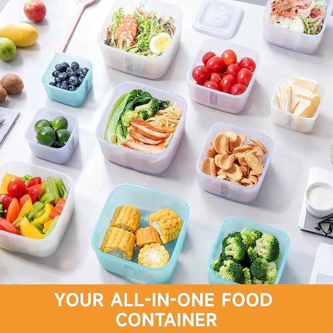OTB Set of 3 Reusable Silicone Containers Clear, Nesting Leak-free Silicone Food Storage Boxes, BPA Free, Airtight, Dishwasher and Freezer Safe (Clear L+M+S)