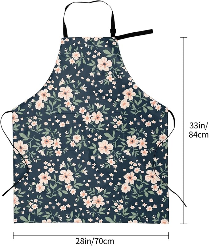 Perinsto Waterproof Apron With 2 Pockets Kitchen Chef Aprons Bibs For Cooking Baking Painting Gardening Grooming