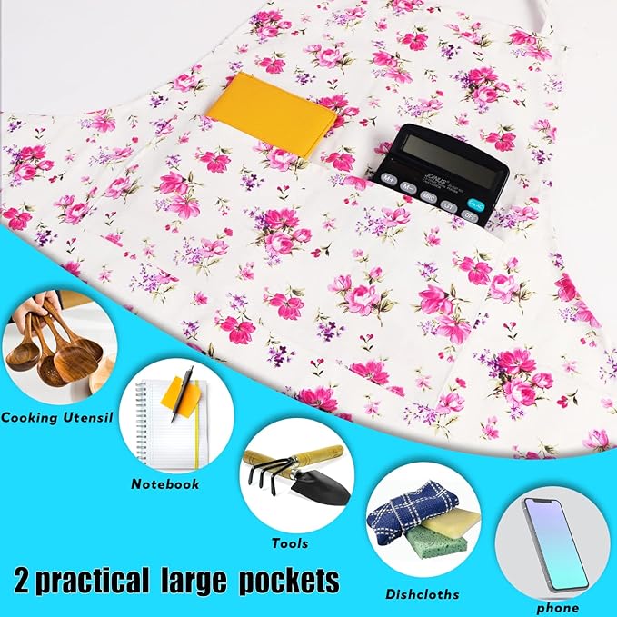 LOLOMLO Oversize Canvas Cotton Apron, Extra Large Aprons with Long Strap, Adjustable Neck Tear Resistant Plus Size aprons