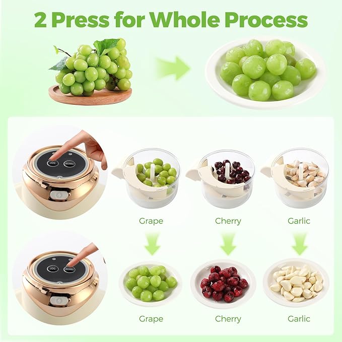 Electric Grape Peeler Machine, 50W High Power Automatic Garlic Peeler & Cherry Tomato Skin Remover, Upgraded 5-Blade System, 1300mAh Rechargeable Fruit Peeling Tool for Salad & Kitchen