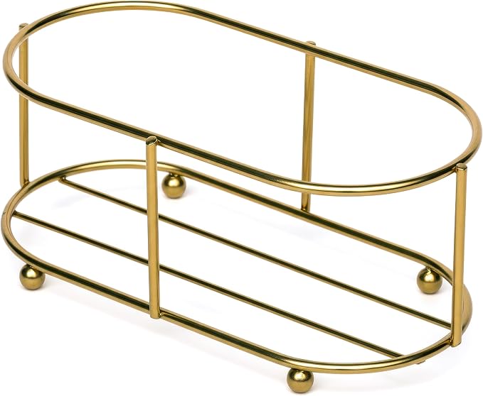 Jolitee Vintage Soap and Hand Lotion Caddy, Farmhouse Soap Caddy Decor for Soap, Dish Soap, Lotions and Liquids Soap Dispenser Set (Gold)