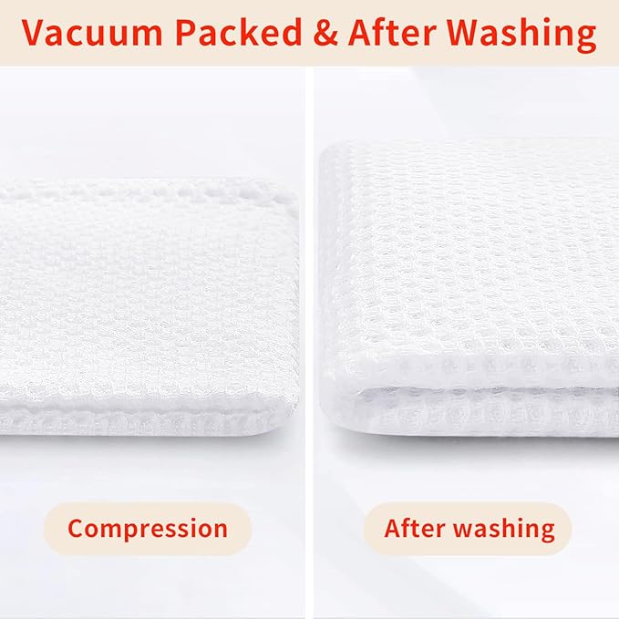 Homaxy 100% Cotton Waffle Weave Kitchen Towels, 3-Pack Ultra Soft Absorbent Dish Towels, Quick Drying Cleaning Towels, 13 x 28 Inches, White