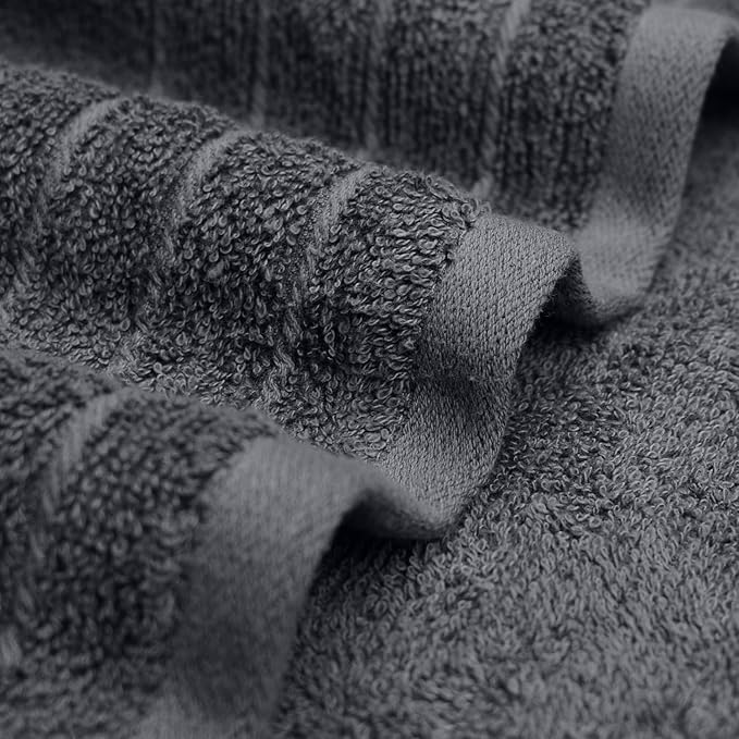 RIVERSIDE Pack of 4 Premium Extra Large Gray Bath Towels 30 x 60 Inches, 100% Cotton, Super Soft & Highly Absorbent, Larger & Lighter Weight, Quicker to Dry, Perfect for Bathroom