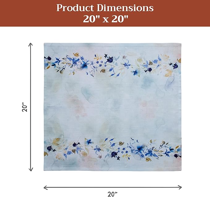 Maison d' Hermine Cloth Napkins Set of 4 100% Cotton Everyday Reusable Square Napkins Cloth Washable Dinner Wedding Restaurant Gifts for Mothers Day Spring/Summer (Lazy Summer Days, 20" x 20")