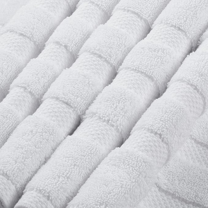 SOFE H&L | Olea Luxury Turkish Cotton Hand Towels Set of 4 White | Premium, Soft, Durable, Absorbent | Hotel Quality Plush Towels and Thick Towel Sets