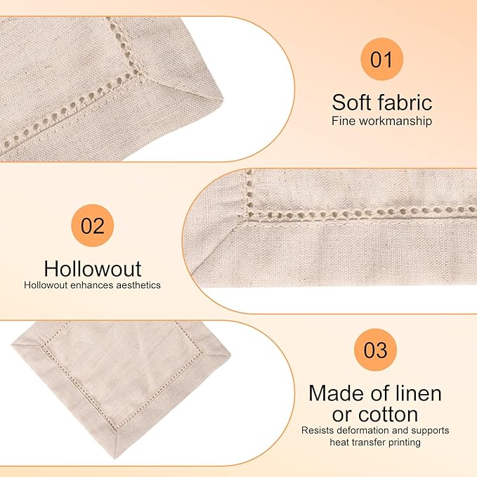 25pcs Linen Cocktail Napkins, 15x15cm/6x6in Reusable Square Cocktail Napkins Suitable for Wedding Birthday Baby Shower Party Home Bar Supplies (Linen Color)