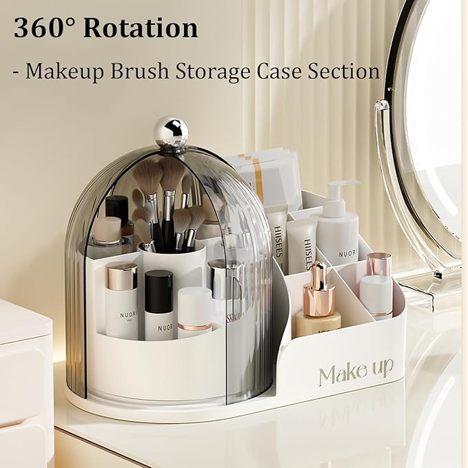 ONXE Makeup Organizer with Drawers,Large Capacity Perfume Organizer,Vanity,Bathroom,Bedroom Countertop Storage for Cosmetics, Perfume, Brushes, Eyeshadow, Skincare,Lipstick, Nail Polish (White-Large)