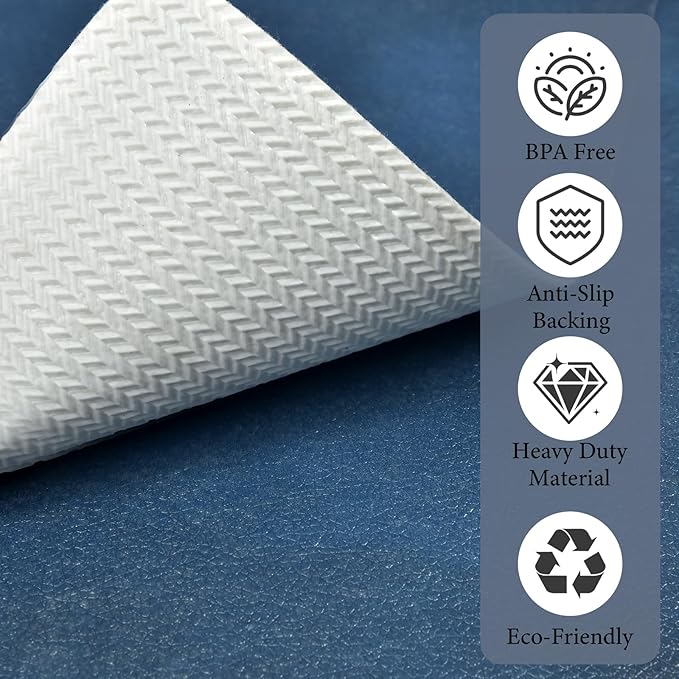 Vinyl Placemats Set of 4-12x17 Inch - Heat Resistant Washable Place Mats Waterproof Non-Slip Wipeable Table Mats for Dining Table Decor, Indoor/Outdoor Plastic Mat