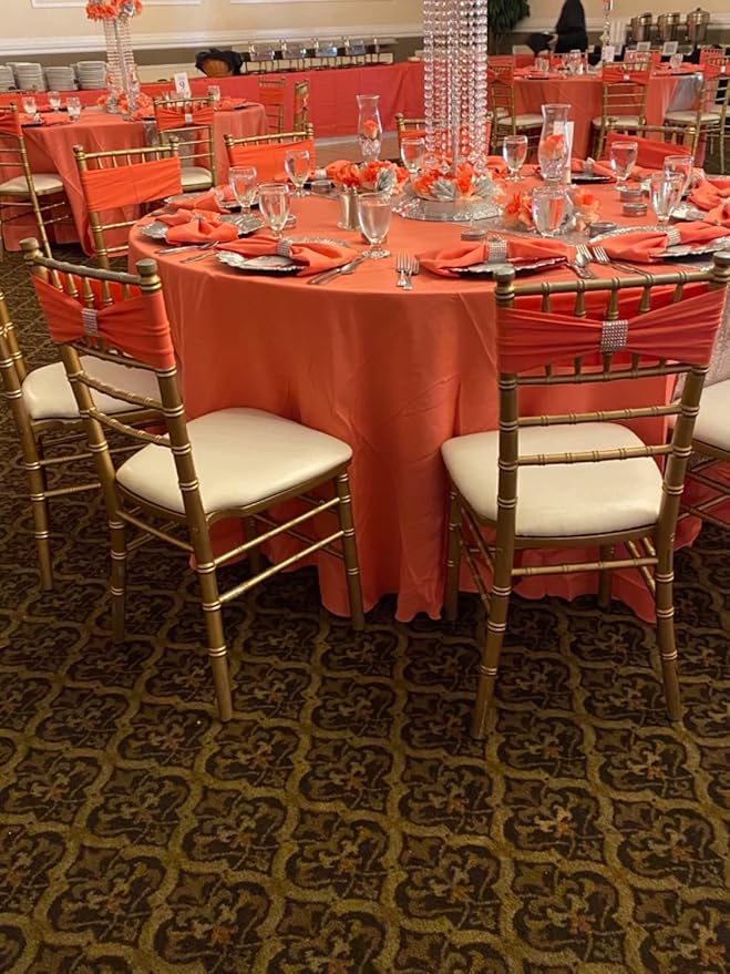 Your Chair Covers Cloth Polyester Napkins, 20 x 20 Inch, Washable Dinner Fabric Linen Napkins with Hemmed Edges for Restaurant, Wedding and Holiday Pack of 10 (Coral)