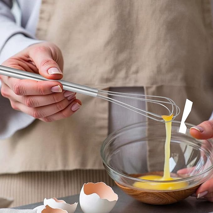 Ymapinc Mini Whisks for Cooking, 10.24 Inch Long Handle Small Stainless Steel Whisks for Kitchen Egg Blending Whisking Beating Coffee Drink Stirring