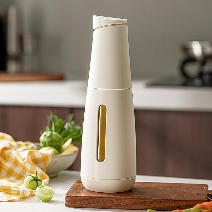 3-Seal Lock Oil & Vinegar Dispenser, 16oz Heat Insulated Bottle, 304 Stainless Steel No-Drip Spout.(Kitchen) Airtight for Olive Oil, Vinegar, Soy Sauce