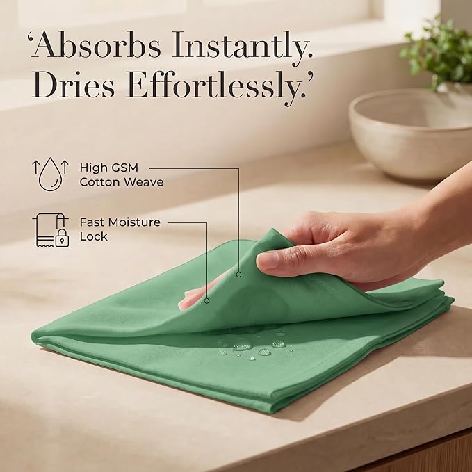 Urban Villa Cloth Napkins Set of 12 20x20 Inches 100% Cotton Napkins Cloth Washable Durable Reusable Absorbent Table Dinner Napkins Cloth for Christmas Parties Hotel Lunch Restaurant Weddings - Green