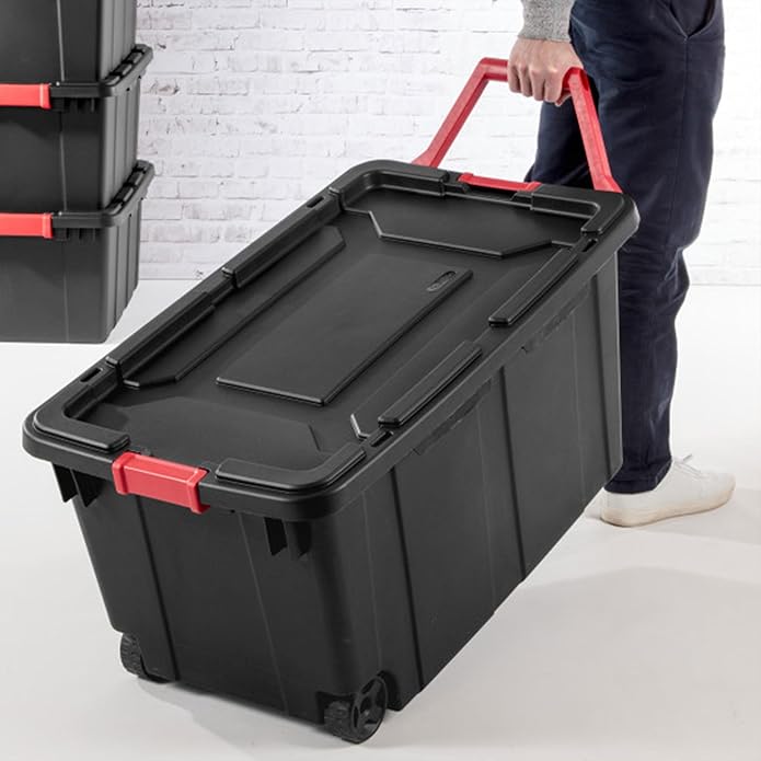 Sterilite Tote IND Wheeled Black 40GA 14699002