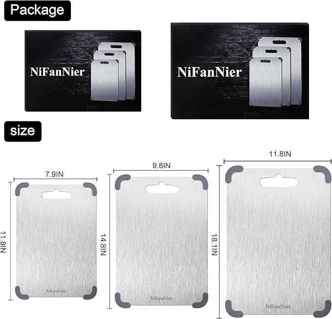 Titanium Cutting Board, 2026 New Upgrade 100% Pure Titanium Cutting Boards for Kitchen,Latest Thickened Version Thickness 0.06IN, Double-Sided Available Belt Guard Angle (18.1IN X 11.8IN)