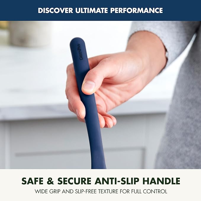 GreenPan Platinum Silicone Slotted Spoon, Oxford Blue