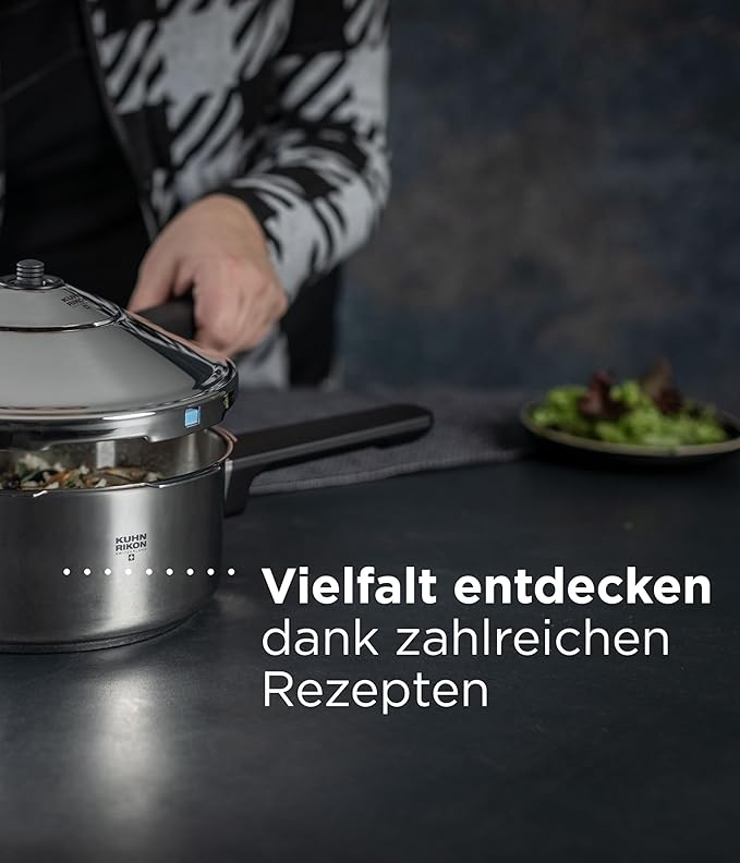Kuhn Rikon Duromatic Stainless-Steel Saucepan Pressure Cooker - 3.7-Qt