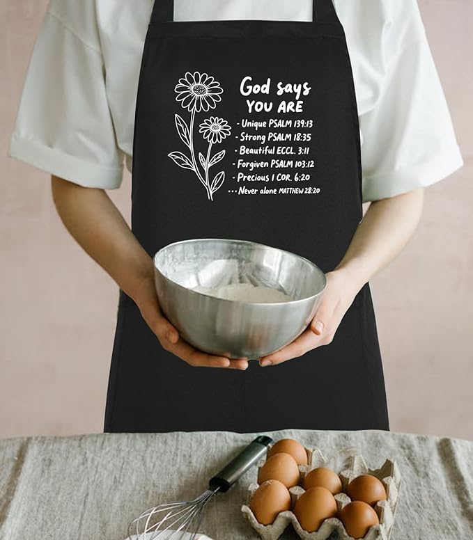 Funny Aprons for Women with 2 Pockets, Adjustable Kitchen Apron for Cooking, Baking Gifts for Birthday Christmas