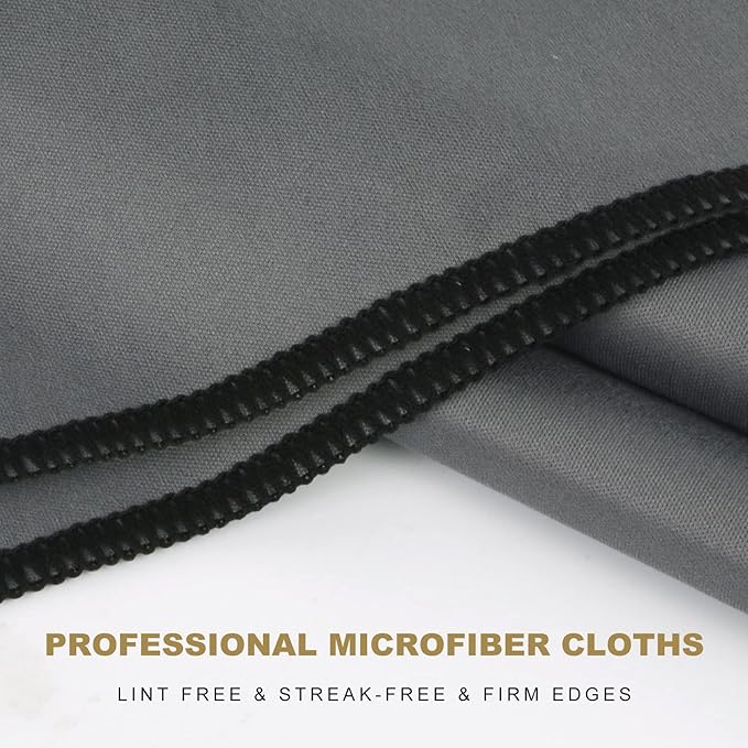 SINLAND Microfiber Glass Polishing Cloths Large Size Thick Lintless Drying Towels for Wine Glasses Stemware Dishes Stainless Appliances 19.5 Inch X 23.5 Inch Pack of 4 Dark Grey