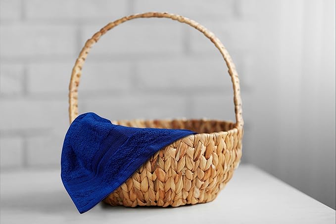 Premium Hand Towels Pack of 6 (16" x 30”) 100% Combed Ring Spun Cotton | Highly Absorbent Hand Towels Set | Ultra Soft for Home, Gym & Spa (Royal Blue)