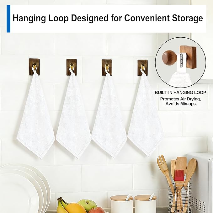 Microfiber Cleaning Cloth, 12 Pack White Cleaning Rags,12" X 11" Lint Free Dish Towels Wash Cloths, Reusable Microfiber Towels for Home and Kitchen Bathroom Apartment Cleaning Supplies
