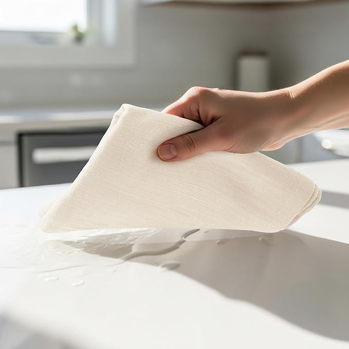 Utopia Kitchen Natural Flour Sack Towels [12 Pack - 28 x 28 Inch] 100% Cotton Tea Towels for Cleaning & Drying - Highly Absorbent Kitchen Dish Cloth
