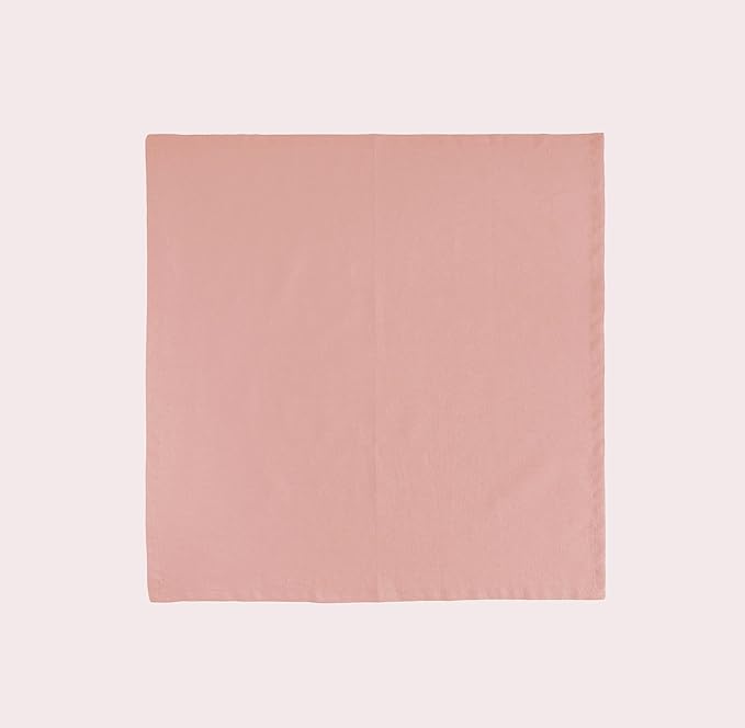 FINGERCRAFT Dinner Cloth Napkins, Cotton Linen Blend Mitered Corner Napkins Cloth 12 Pack Natural Premium Quality for Every Day Use, Parties, Easter, Thanksgiving, Weddings, 18x18 inch Blush Pink