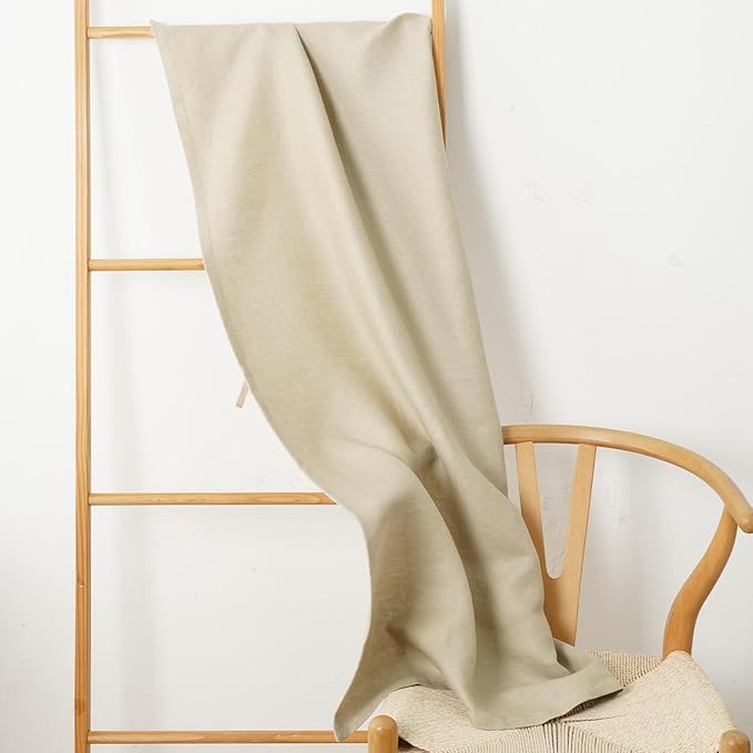 100% Linen Thick Bath Towels with Hanging Loop, 30 X 51 Inch Linen Beach Towel Luxury Lightweight Travel Bath Towel - Soft Dry Hair Towel for Bathroom Saunac Pool,Dark Apricot