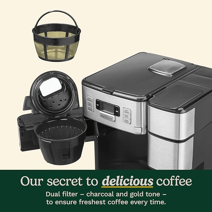 Cuisinart Coffee Center Grind and Brew Plus, Built-in Coffee Grinder, Coffeemaker and Single-Serve Brewer with 6oz, 8oz and 10oz Serving Size, Black/Silver, SS-GB1NAS