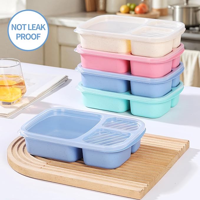 Bento Box Lunch Container for Adults & Kids, Leak-Proof Lunch Box with Compartments, BPA-Free Food Grade, Microwave Dishwasher Safe, Reusable Meal Prep Container for Work, School, Picnic, Travel