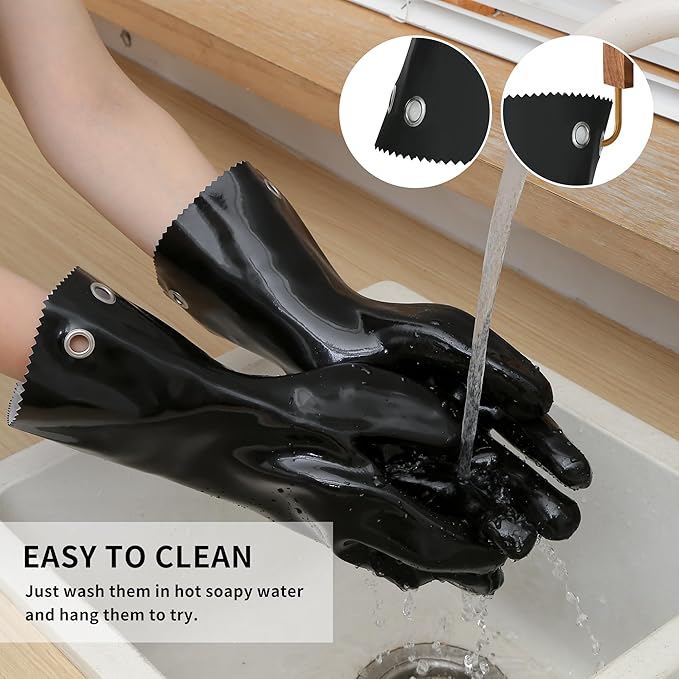 Insulated BBQ Gloves - Heat Resistant, No Stiff for Grill/Cooking/Pit, Grilling & Meat Gloves, Smoker Accessories