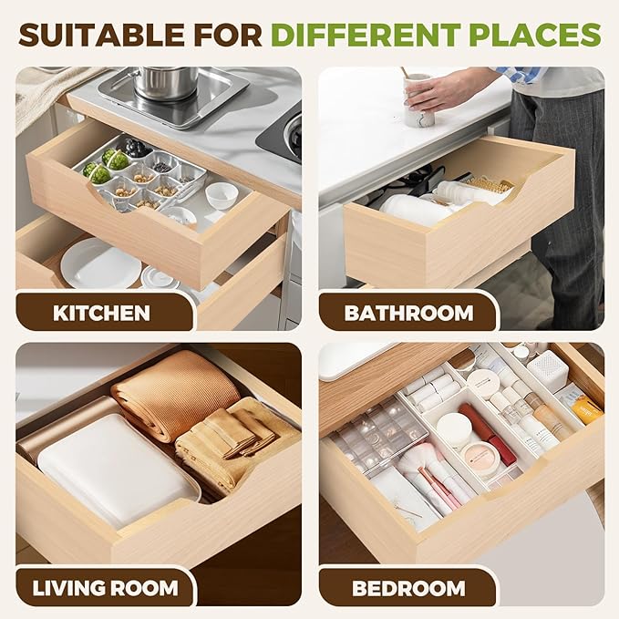 Pull Out Drawers for Cabinet 21.5" W x 23" D x 4.5" H Wood Slide Out Organizer and Storage Kitchen Cabinet Drawers Slide Out Shelves Pull Out Shelves in Kitchen Pantry Bathroom with Soft Close